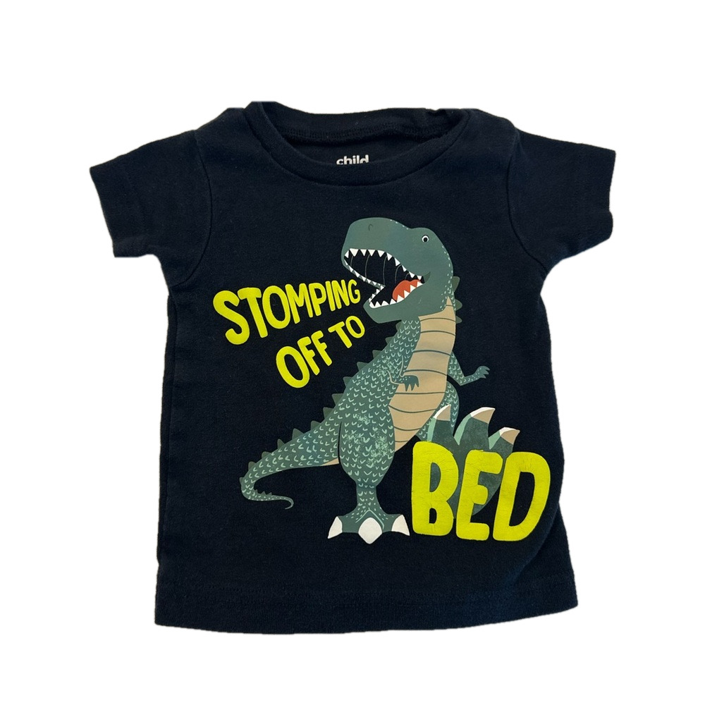 4/20$ Baby dinosaur “stomping off to bed” T-shirt size 6-9 months